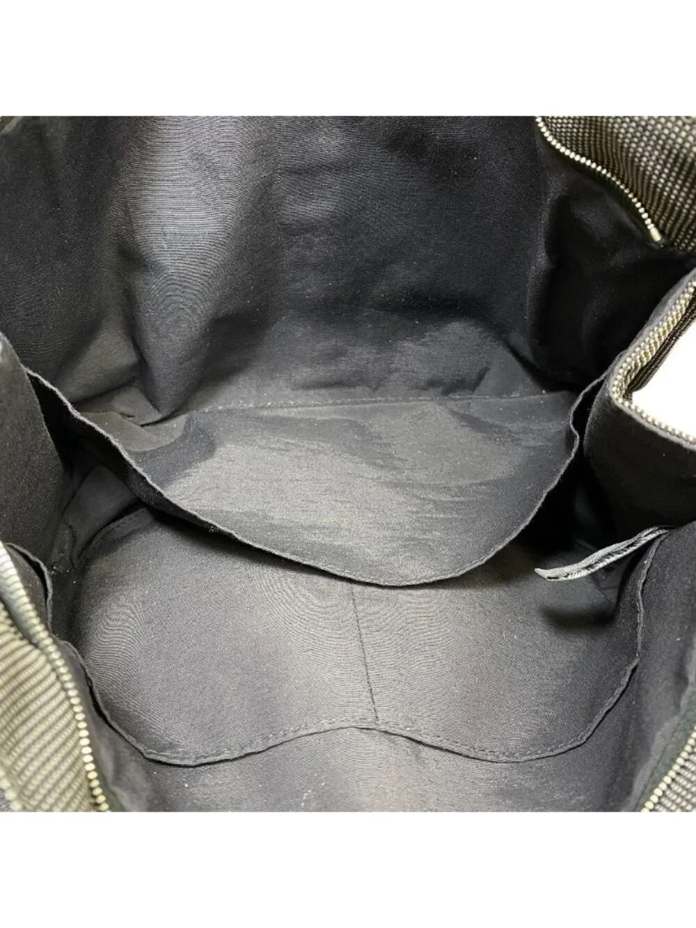 Hermes Her Line Pouch MM Clutch Multi Case Gray Canvas Polyester Logo Sophistica - Picture 8 of 9